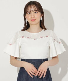 WILLSELECTION 刺繍カットソープルオーバー ウィルセレクション トップス カットソー・Tシャツ ホワイト ベージュ ブルー グリーン【送料無料】