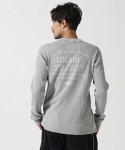 �ySALE�^30%OFF�zAVIREX LONGSLEEVE T-SHIRT WAFFLE FLYING TIGERS / ����T�V���c ���b�t�� �t���C���O�^�C�K�[�X �A���B���b�N�X �g�b�v�X �J�b�g�\�[�ET�V���c �O���[�� �u���b�N �u���E���y���������z