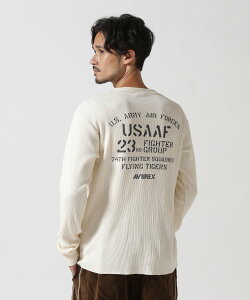 ySALE^30%OFFzAVIREX LONGSLEEVE T-SHIRT WAFFLE FLYING TIGERS / TVc bt tCO^CK[X ABbNX gbvX Jbg\[ETVc O[ ubN uEyz