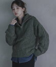 ハーフZIPシャギーニットプルオーバー