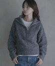 ハーフZIPシャギーニットプルオーバー