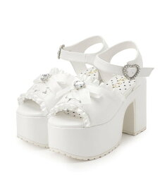 【SALE／43%OFF】csT&P 地雷系 厚底リボンレースアップサンダル エスペランサ シューズ・靴 サンダル ホワイト ブラック ピンク ブルー【送料無料】