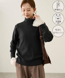 【SALE／20%OFF】ROPE' PICNIC アンチピリング天竺タートルネックニットプルオーバー/イージーケア ロペピクニック トップス ニット ブラック ベージュ ワインレッド【送料無料】
