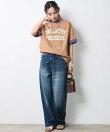 綿100%バイカラーロゴプリントTシャツ<大きいサイズ有>シックスタイル