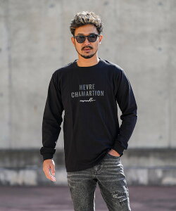 Retro Engine CHAMARTION L/TEE �A�_���X�W���O���[ �g�b�v�X �J�b�g�\�[�ET�V���c �z���C�g �u���b�N�y���������z