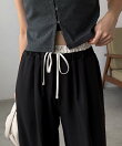 Wウエストドロストパンツ