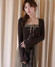 【SMサイズ展開】アンサンブル配色チェックロングワンピ