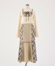 【SMサイズ展開】アンサンブル配色チェックロングワンピ