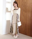 【SMサイズ展開】アンサンブル配色チェックロングワンピ