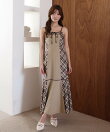 【SMサイズ展開】アンサンブル配色チェックロングワンピ