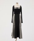 【SMサイズ展開】アンサンブル配色チェックロングワンピ