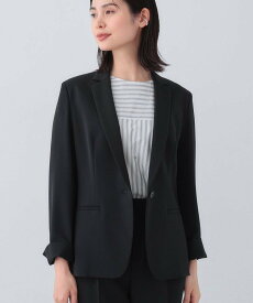 INDIVI 【定番スーツ/UVケア/洗える】ウール調テーラードジャケット インディヴィ スーツ・フォーマル セットアップスーツ ブラック ネイビー グレー【送料無料】