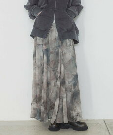 【SALE／10%OFF】JEANASIS ニュアンスプリントフレアスカート ジーナシス スカート ロング・マキシスカート ブルー ホワイト ブラック グリーン グレー【送料無料】