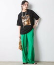 綿100%箔プリントTシャツ<大きいサイズ有>シックスタイル