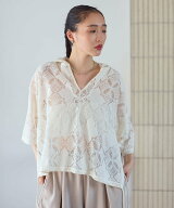 LEPSIM パネルレースフーディー レプシィム トップス スウェット・トレーナー ブラック ホワイト【送料無…