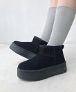 【スタイルアップ】厚底ショートムートンブーツ