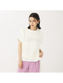 【SALE／33%OFF】abahouse mavie 透かし編ベスト アバハウス マヴィ トップス その他のトップス ネイビー ホワイト