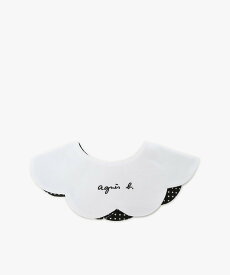 agnes b. ENFANT ベビー ロゴ刺繍 スカラップ リバーシブルスタイ アニエスベー マタニティウェア・ベビー用品 その他のベビーグッズ ブラック【送料無料】