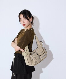【SALE／30%OFF】JEANASIS マルチポケットワンショルダーBAG【新色先行予約】 ジーナシス バッグ ショルダーバッグ ベージュ ブラック ブラウン カーキグリーン【送料無料】