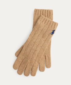 POLO RALPH LAUREN ケーブルニット ウールカシミヤ グローブ ラルフローレン ファッション雑貨 手袋 ブラウン【送料無料】
