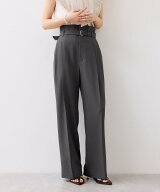 VIS ベルトディティールタックワイドパンツ/イージーケア・接触冷感 ビス パンツ その他のパンツ グレー …
