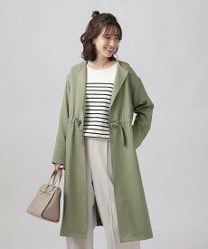 【SALE／37%OFF】SHOO・LA・RUE 【撥水加工】ノーカラー着流しコート シューラルー ジャケット・アウター その他のジャケット・アウター カーキ ブラウン ベージュ ブルー【送料無料】