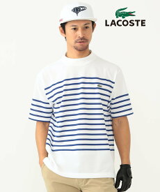 BEAMS GOLF ORANGE LABEL ＜MEN＞Lacoste for BEAMS GOLF / 別注 ボーダー モックネックシャツ ビームス ゴルフ トップス スウェット・トレーナー ネイビー グリーン【送料無料】