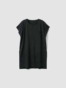 WA.CLOTH ESSENTIAL �yWA.CLOTH�zWomen's COMFORT DRESS TUNIC T-SHIRT ���[���`�p�[�N �����s�[�X�E�h���X �`���j�b�N �O���[ �z���C�g �u���b�N�y���������z