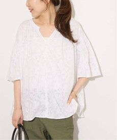 【SALE／30%OFF】JOURNAL STANDARD relume コットンジャガードブラウス ジャーナル スタンダード レリューム トップス シャツ・ブラウス イエロー ブラック ホワイト【送料無料】