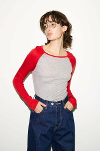 SLY �yTHROW�zFINE TOUCH RAGLAN L/S �g�b�v�X �X���C �g�b�v�X �J�b�g�\�[�ET�V���c ���b�h �l�C�r�[�y���������z