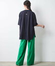 レーヨン麻衿リブハーフスリーブブラウス<大きいサイズ有>シックスタイル