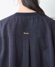 レーヨン麻衿リブハーフスリーブブラウス<大きいサイズ有>シックスタイル