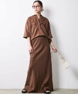 レーヨン麻衿リブハーフスリーブブラウス<大きいサイズ有>シックスタイル
