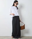 レーヨン麻衿リブハーフスリーブブラウス<大きいサイズ有>シックスタイル