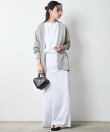 レーヨン麻衿リブハーフスリーブブラウス<大きいサイズ有>シックスタイル