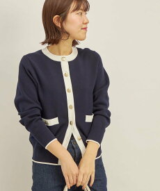 【SALE／40%OFF】SHIPS WOMEN ＜手洗い可能＞コットン 配色 メタルボタン カーディガン◇ シップス トップス カーディガン ネイビー ピンク グリーン【送料無料】