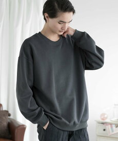【SALE／15%OFF】aimoha MENS aimoha MEN/SLIM FIT PULLOVER スリムフィットスウェット アイモハ トップス スウェット・トレーナー ネイビー ブラック ベージュ グレー ブルー レッド