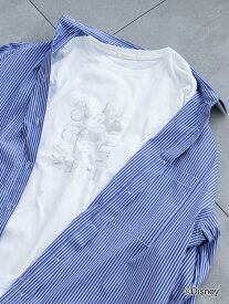 【SALE／26%OFF】Te chichi 【Disney】ミッキー/箔プリントTシャツ テチチ トップス カットソー・Tシャツ ホワイト グレー