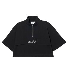 X-girl CROPPED ANORAK TOP トップス X-girl エックスガール トップス パーカー・フーディー ブラック パープル カーキ【送料無料】