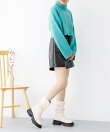 厚底シャーリングブーツ