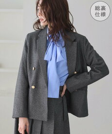 ROPE' PICNIC レディハンサムシリーズ ウールライク金ボタンジャケット(総裏地)/セットアップ対応 ロペピクニック ジャケット・アウター テーラードジャケット・ブレザー ベージュ ネイビー グレー ブラック【送料無料】