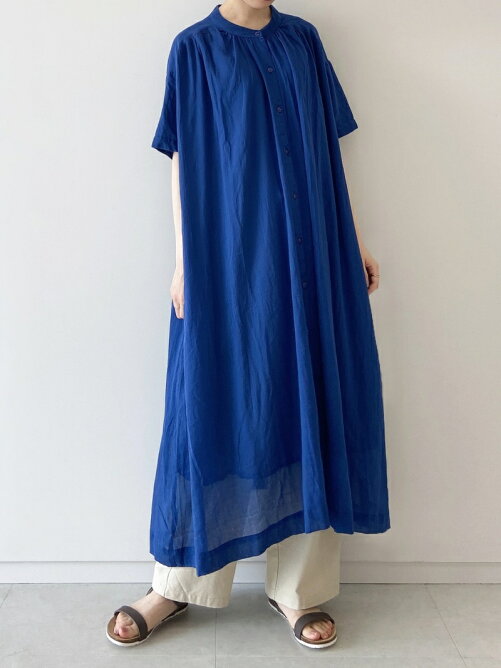 Samansa Mos2 Blue 前開きボリュームギャザーワンピース Rakuten Fashion 楽天ファッション 旧楽天ブランドアベニュー Dg4443