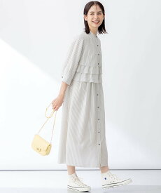 【SALE／40%OFF】組曲 リヨセルシャーティング ワンピース クミキョク ワンピース・ドレス シャツワンピース ネイビー ベージュ ブルー【送料無料】