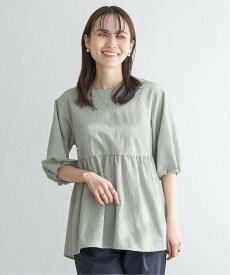 【SALE／30%OFF】ikka サッカーペプラムブラウス イッカ トップス その他のトップス グレー ホワイト グリーン ブラック