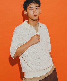【SALE／50%OFF】BEAMS メッシュ ニット ポロシャツ ビームス アウトレット トップス ポロシャツ ブラック ホワイト【送料無料】