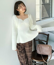 【SALE／31%OFF】ROYAL PARTY ミニシャギーニットアンサンブル ロイヤルパーティー トップス アンサンブル ホワイト ピンク ネイビー【送料無料】