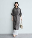 YECCA VECCA UVカット2way袖バルーンワンピース イェッカヴェッカ ワンピース・ドレス シャツワンピース ベージュ グリーン パープル グレー【送料無料】
