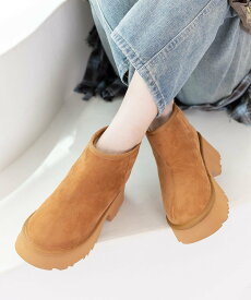 【SALE／10%OFF】attagirl 厚底ヒールムートンブーツ アタガール シューズ・靴 ブーツ ベージュ ブラック ブラウン