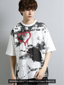 semanticdesign BRANDALISED * SD Love Rat クルーネック半袖Tシャツ タカキュー トップス カットソー・Tシャツ ベージュ グリーン