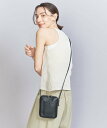 BEAUTY&YOUTH UNITED ARROWS レザー ジップ ショルダーバッグ -2WAY- ビューティー＆ユース　ユナイテッドアローズ バッグ ショルダーバッグ グレー ブラック【送料無料】